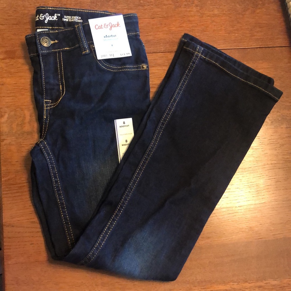 Boys size 8 Boot Cut Jeans, dark wash